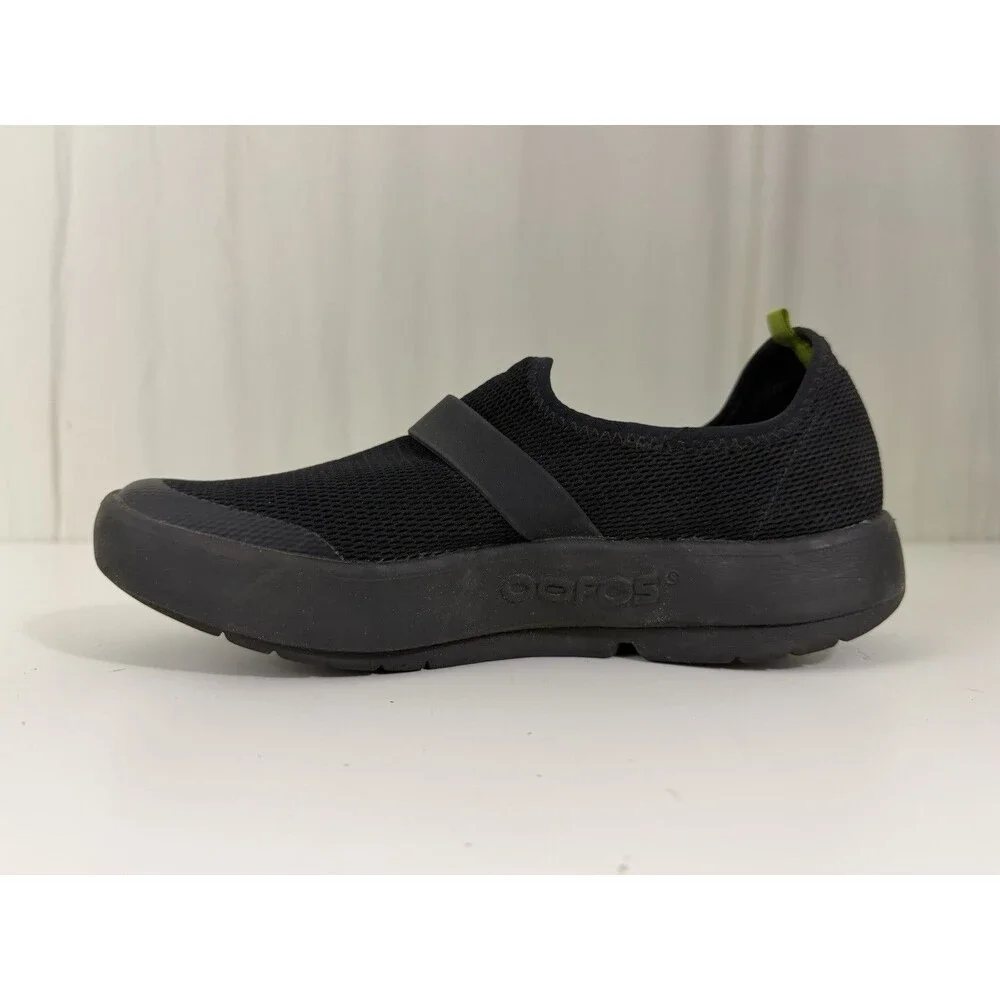 Oofos OOmg Low Shoes Slip On Black Lightweight Recovery Mesh Women's 7